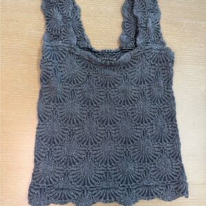 Free People Charcoal Textured Tank Top